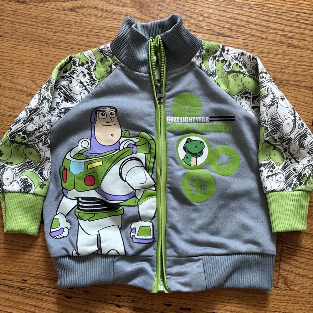 Disney Toy‎ Story Pixar Buzz Lightyear Space Ranger Zip Up Track Jacket Size 18M